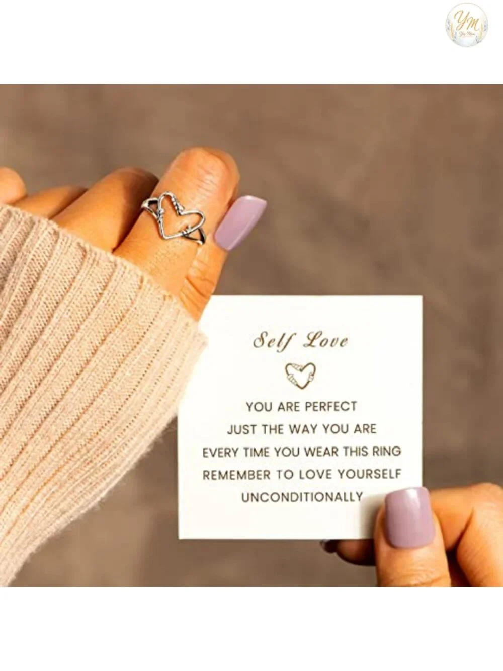 925 Sterling Silver Heart Ring – Gold Plated, Stackable, Promise Ring for Women